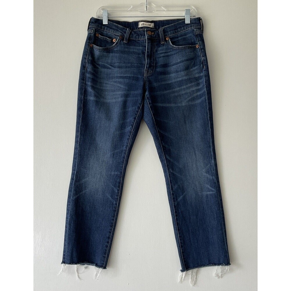 Madewell The Slim Boy Jean Women's Size 28 Raw Hem Frayed Cropped